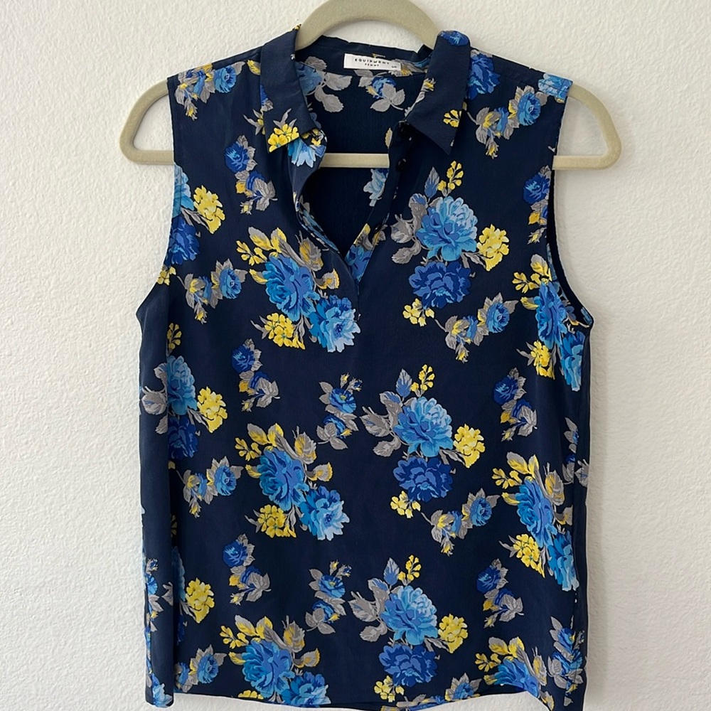 Equipment Sleeveless Silk Top Size Small